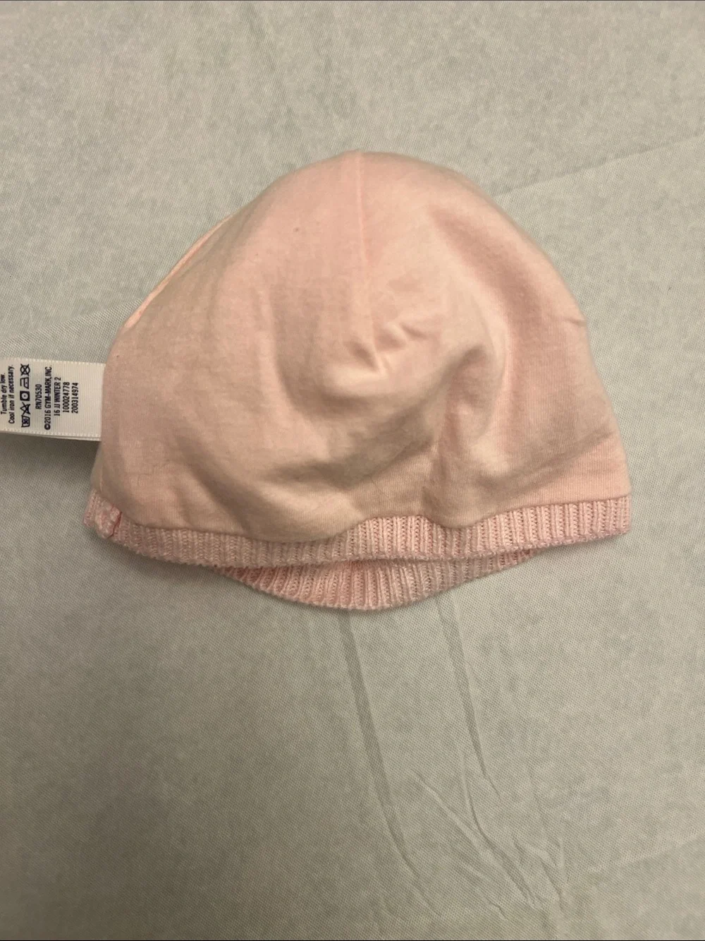 Janie and Jack | Infant Baby Pink Beanie Hat with Coral Pom Pom Size 0-3M
